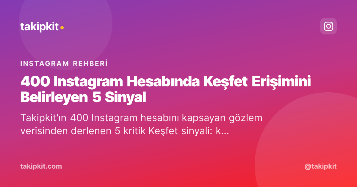 400 Instagram Hesabında Keşfet Erişimini Belirleyen 5 Sinyal