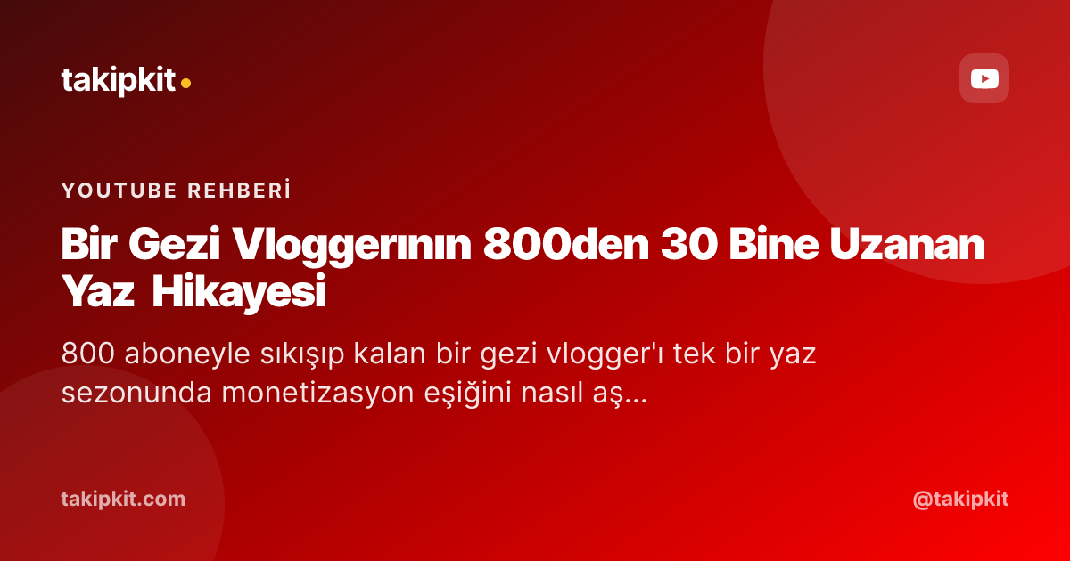 Bir Gezi Vloggerının 800den 30 Bine Uzanan Yaz Hikayesi