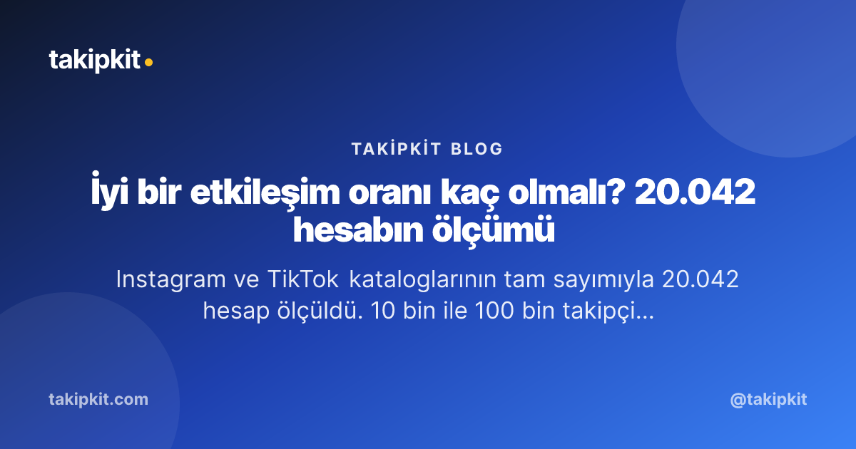 İyi bir etkileşim oranı kaç olmalı? 20.042 hesabın ölçümü