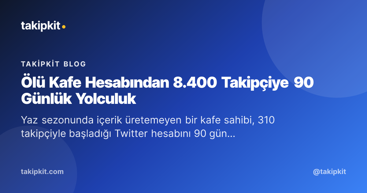 Ölü Kafe Hesabından 8.400 Takipçiye 90 Günlük Yolculuk