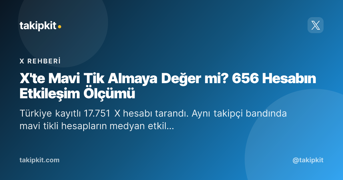 X'te Mavi Tik Almaya Değer mi? 656 Hesabın Etkileşim Ölçümü
