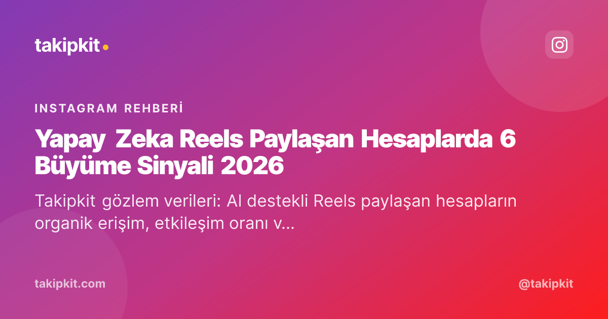 Yapay Zeka Reels Paylaşan Hesaplarda 6 Büyüme Sinyali 2026